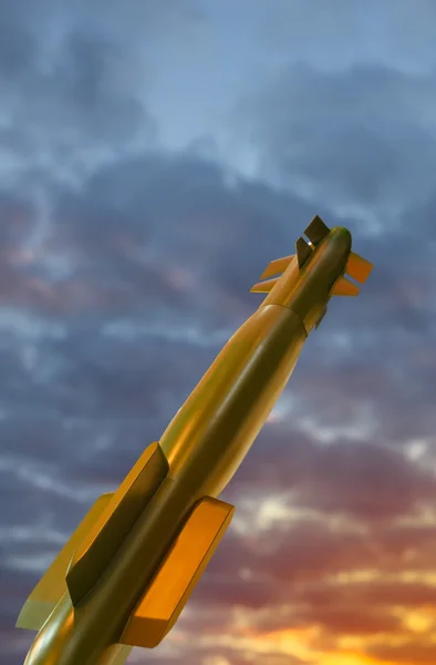 Vojenské rakety v nebi — Stock fotografie