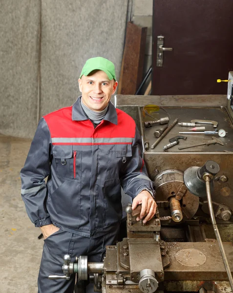 Turner works for lathe — Stock Photo, Image