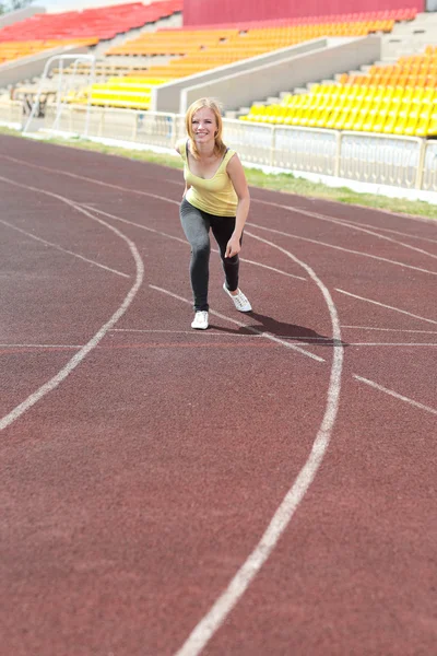 Runner - woman running outdoors training — Stock Photo, Image