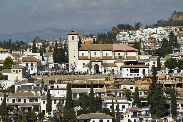 San Nicolas from Alhambra Granada — Stock Photo, Image