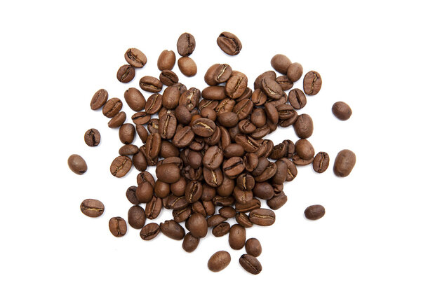 Coffee beans isolated on white