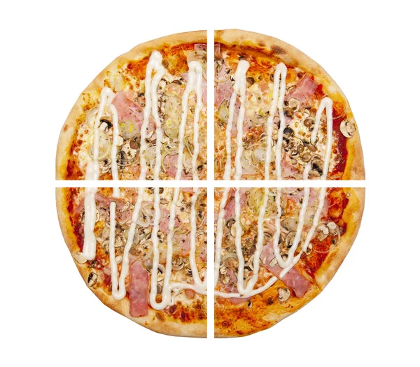 Pizza diisolasi dengan warna putih — Stok Foto