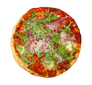Pizza beyazda izole. 
