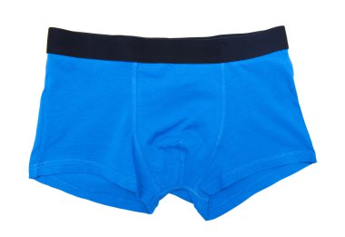 Beyaz arka plan üzerinde izole mavi boxer şort