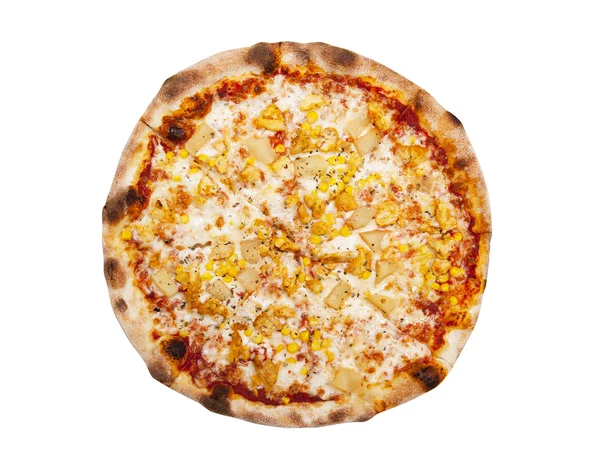 Pizza geïsoleerd op de witte achtergrond — Stockfoto