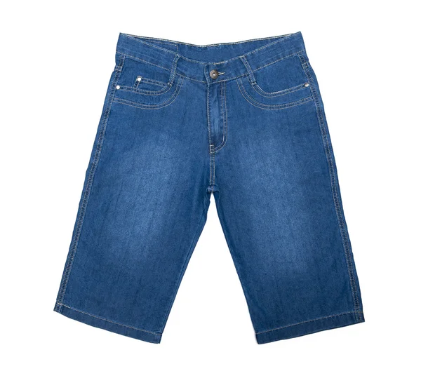 Jeans pantaloncini isolati sullo sfondo bianco — Foto Stock