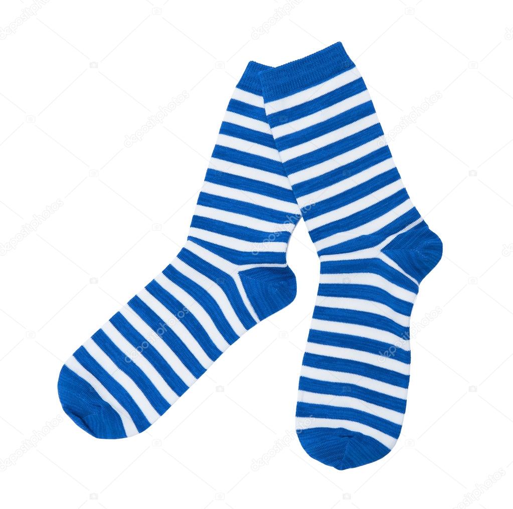 Striped socks isolated on the white background Stock Illustration