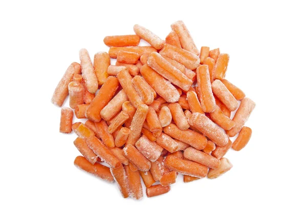 Frozen carrots isolated on white — Stock Photo, Image