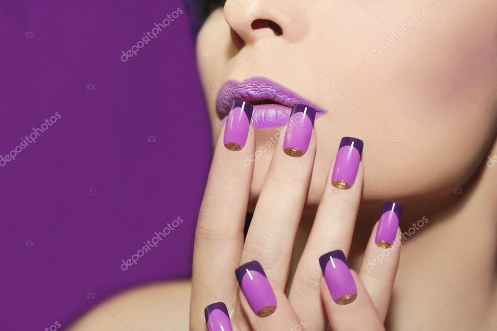 Дизайн Ногтей Френч Фиолетовый Фото