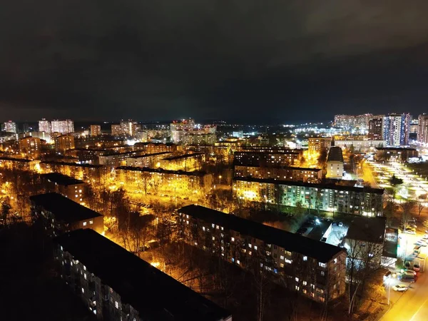 Night Lighting City View Top — Stock Photo, Image