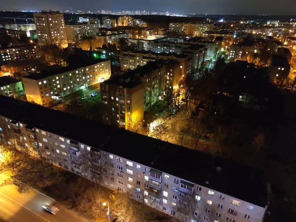 Night Lighting City View Top — Stock Photo, Image