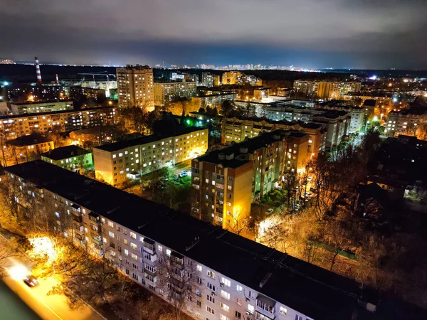 Night Lighting City View Top — Stock Photo, Image