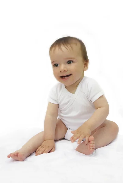 Hafif Arka Planda Komik Bir Erkek Bebek — Stok fotoğraf