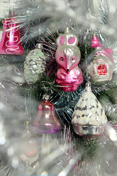 Christmas Glass Santa Claus Snow Maiden Toys Years — Stock Photo, Image