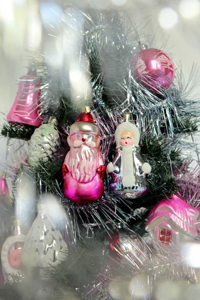 Vidrio Navidad Santa Claus Snow Maiden Juguetes Los Años — Foto de Stock
