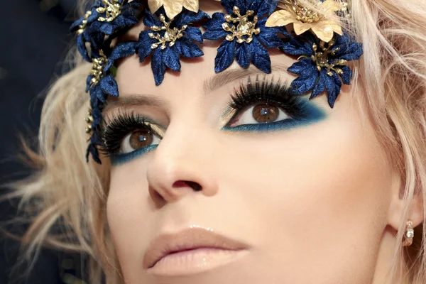 Makijaż niebieski. — Zdjęcie stockowe