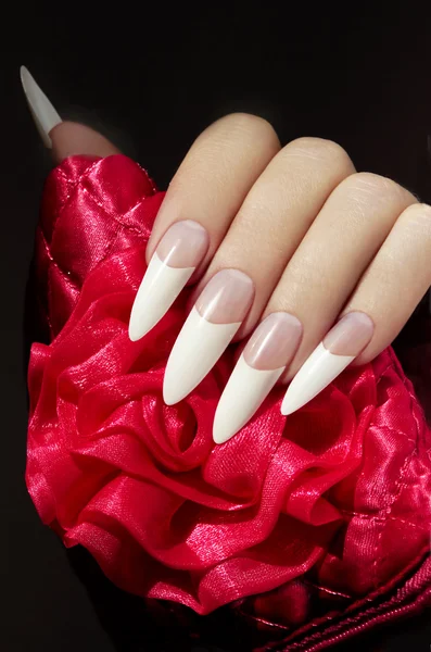 Lange Frans manicure. — Stockfoto