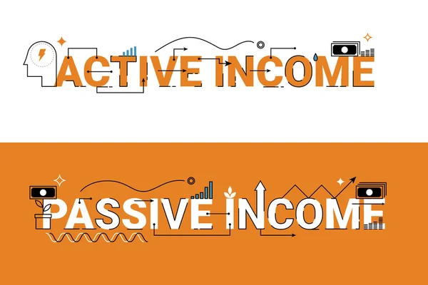 Active and passive income illustration — Stock Vector