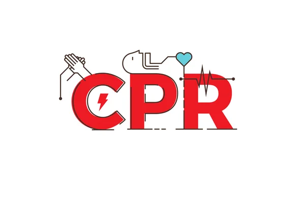 Ilustração de design de palavra CPR — Vetor de Stock
