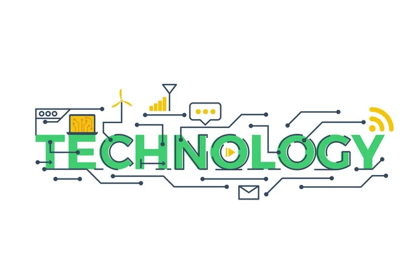 Tecnologia palavra ilustração —  Vetores de Stock