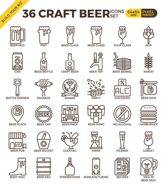 Craft Beer icons — Stock Vector