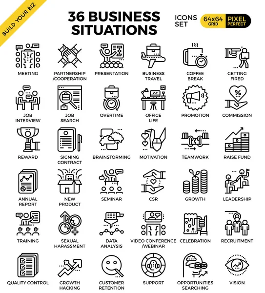 Business situation icons — Stock Vector