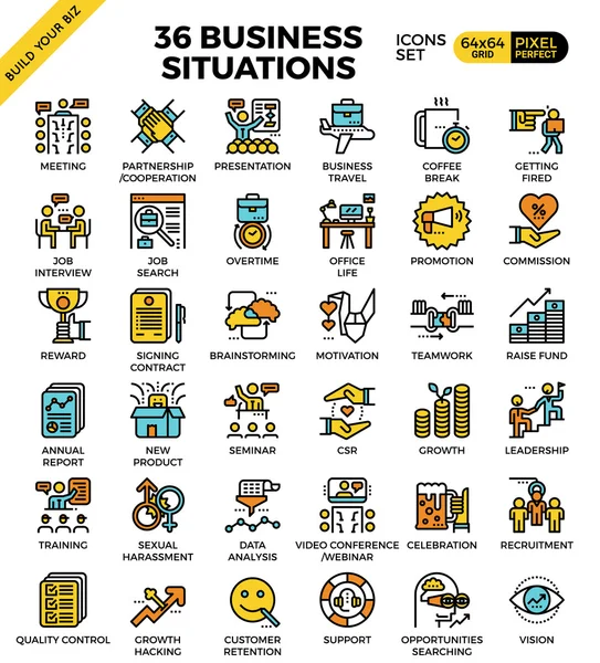 Situaciones de negocio iconos — Vector de stock