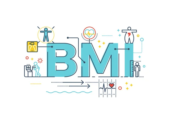 BMI: Λέξη δείκτης μάζας σώματος — Διανυσματικό Αρχείο