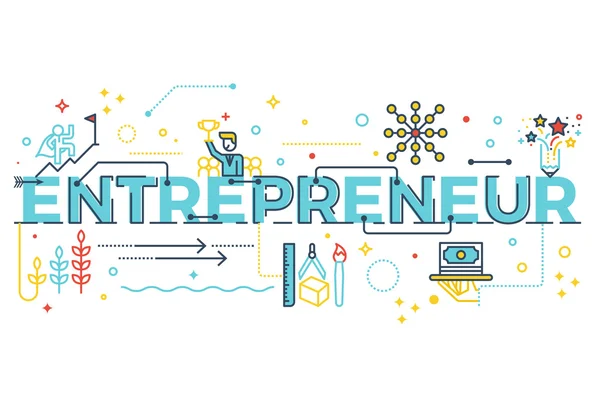 Entrepreneur mot lettrage — Image vectorielle