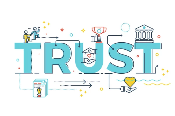 Trust szó betűk — Stock Vector