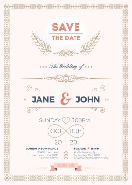 düğün davetiye kartı şablonu