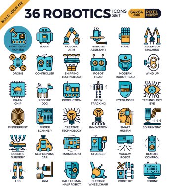 Robotik teknoloji anahat simgeleri