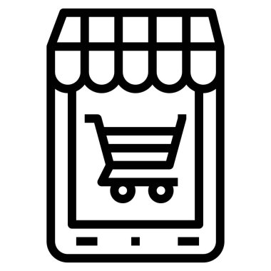 mobil düz simge, vektör illüstrasyonu