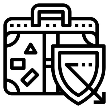 bagaj düz simgesi, vektör illüstrasyonu