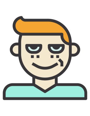 Man düz simgesi, vektör illüstrasyonu