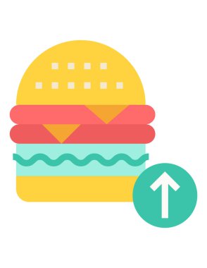 Hamburger vektör illüstrasyonu, fast food 