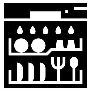 Bulaşık makinesi simgesi, vektör çizimi