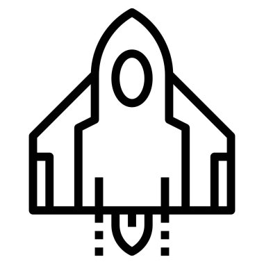 Web için roket simgesi, vektör illüstrasyonu