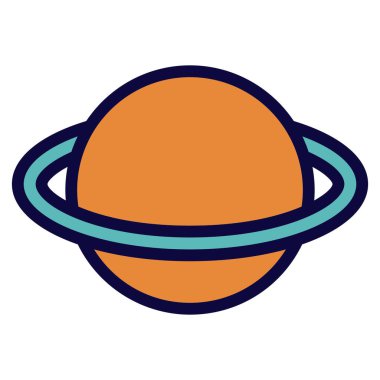 Web için saturn simgesi, vektör illüstrasyonu