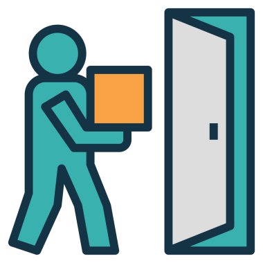 Web için kapı simgesi, vektör illüstrasyonu