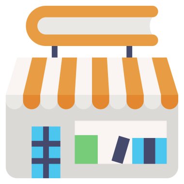 kitapçı düz simgesi, vektör illüstrasyonu 