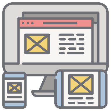 Yanıt web sayfası içeriği, web sayfası seo, vektör simgesi 