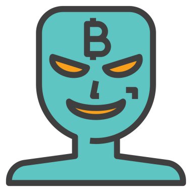 Bitcoin düz simgesi, vektör illüstrasyonu