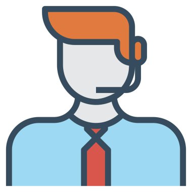 Web için müşteri hizmetleri simgesi, işçinin vektör illüstrasyonu 