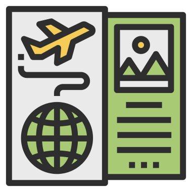 seyahat düz simgesi, vektör illüstrasyonu 