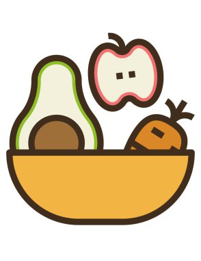 sağlıklı yiyecek, vektör illüstrasyonu