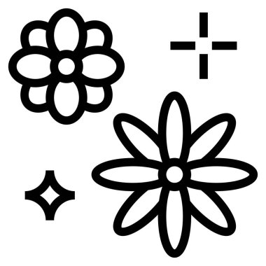 Web için süsleme çiçek simgesi, vektör illüstrasyonu