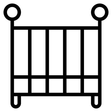 bebek beşikleri düz simge, vektör illüstrasyonu