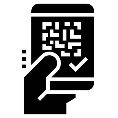Web için qr simgesi, vektör illüstrasyonu  