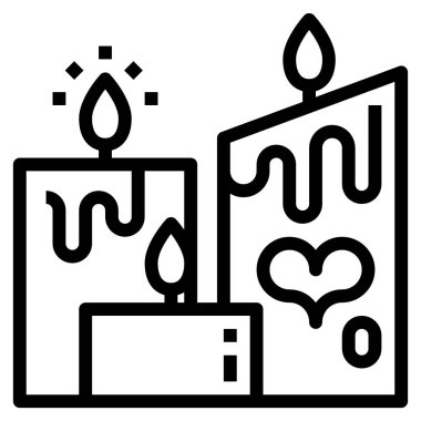 Mum yassı simgesi, vektör illüstrasyonu 